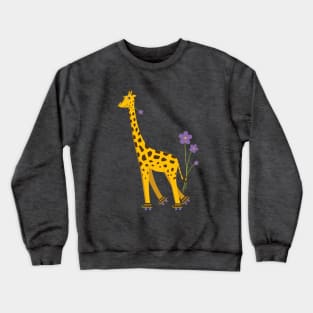 Funny Roller Skating Giraffe Crewneck Sweatshirt